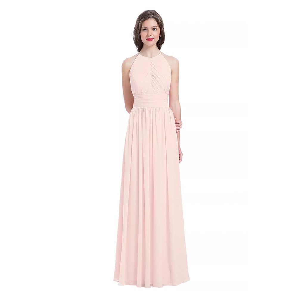 Blush Pink Bill Levkoff Bridesmaid Dress